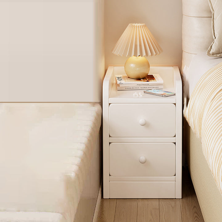 Moderner minimalistischer rechteckiger Nachttisch aus Sperrholz mit 1/2 Schubladen, platzsparend, für das Schlafzimmer 