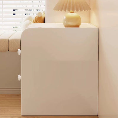 Modern Minimalist Rectangular Solid Wood Plywood Space-Saving Nightstand 1/2-Drawer For Bedroom