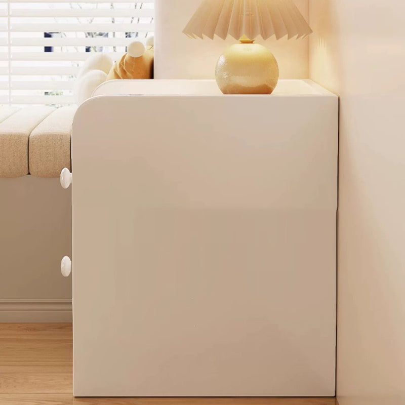 Modern Minimalist Rectangular Solid Wood Plywood Space-Saving Nightstand 1/2-Drawer For Bedroom