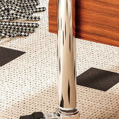 Traditional Vintage Rectangular Tempered Glass Plywood Stainless Steel Foldable Movable Coffee Table 2-Drawer For Living Room