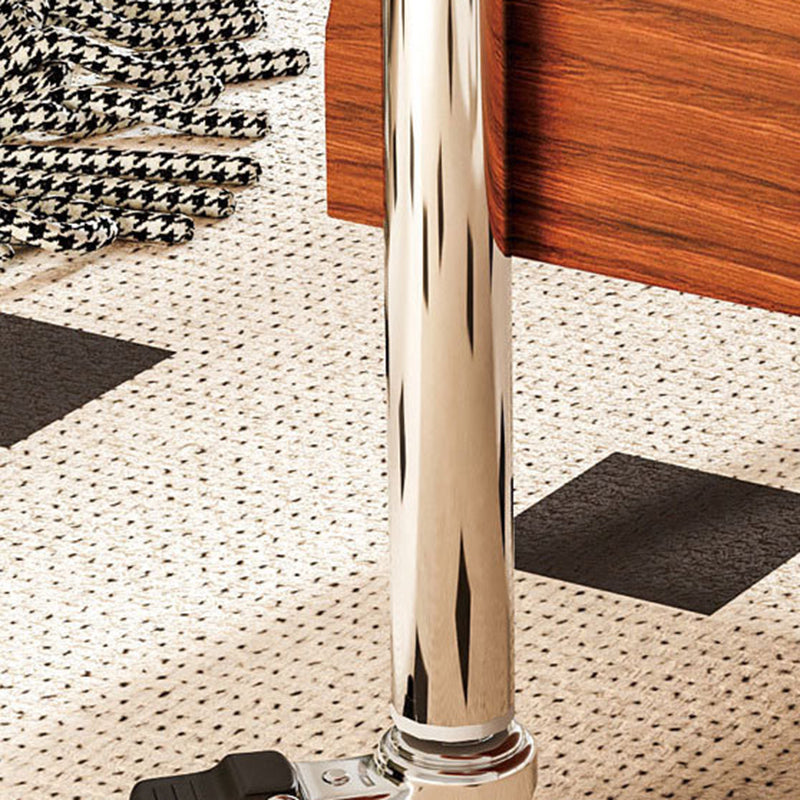 Traditional Vintage Rectangular Tempered Glass Plywood Stainless Steel Foldable Movable Coffee Table 2-Drawer For Living Room