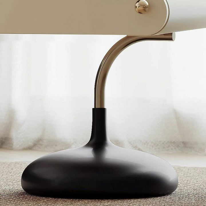 Table d'appoint contemporaine et créative, carrée, à plusieurs couches, en panneau de bois massif et acier inoxydable, avec 2 tiroirs pour le salon 