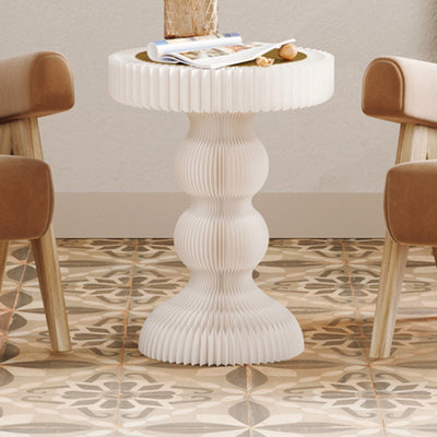Modern Art Deco Round Kraft Paper Stainless Steel Acrylic Accordion Foldable Side Table For Living Room