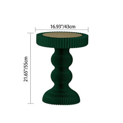 Modern Art Deco Round Kraft Paper Stainless Steel Acrylic Accordion Foldable Side Table For Living Room