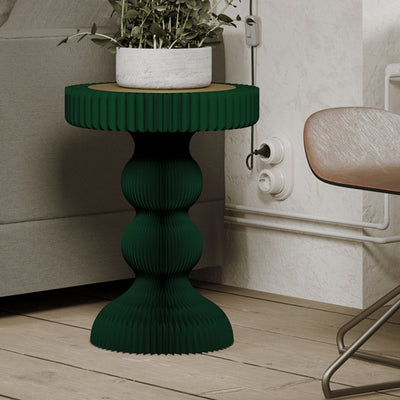Modern Art Deco Round Kraft Paper Stainless Steel Acrylic Accordion Foldable Side Table For Living Room