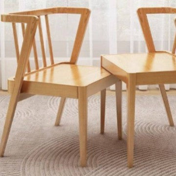 Traditional Chinese Square Rubberwood Backrest Desk &amp; Chair Set For Living Room