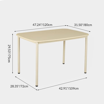 Contemporary Scandinavian Square Medium-Density Fiberboard Iron Dining Table For Dining Room