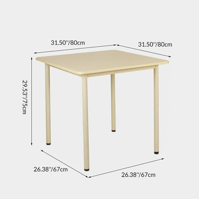 Contemporary Scandinavian Square Medium-Density Fiberboard Iron Dining Table For Dining Room