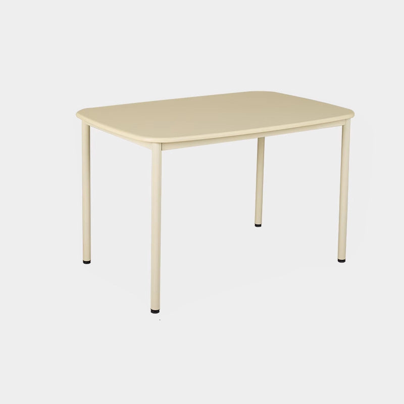 Contemporary Scandinavian Square Medium-Density Fiberboard Iron Dining Table For Dining Room