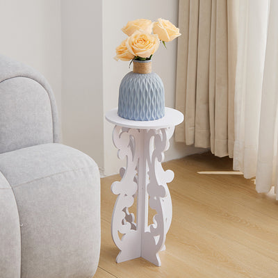 Traditional European Round PVC Side Table For Living Room