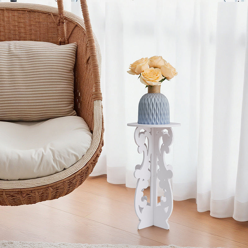 Traditional European Round PVC Side Table For Living Room