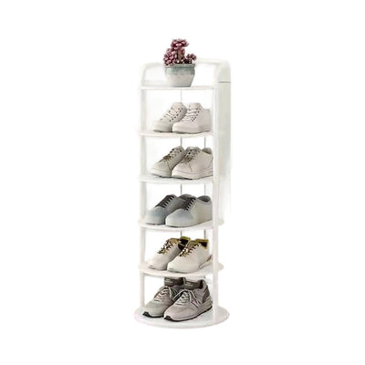 Modern Minimalist Round Iron Carbon Steel Shoe Storage 5/6/7/8-Tier For Entryways