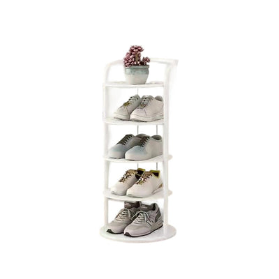 Modern Minimalist Round Iron Carbon Steel Shoe Storage 5/6/7/8-Tier For Entryways