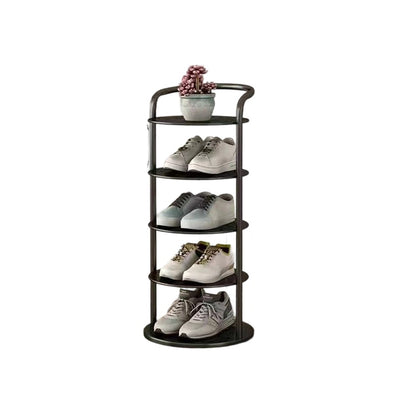 Modern Minimalist Round Iron Carbon Steel Shoe Storage 5/6/7/8-Tier For Entryways