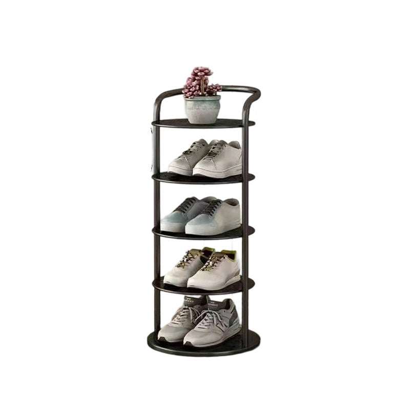 Modern Minimalist Round Iron Carbon Steel Shoe Storage 5/6/7/8-Tier For Entryways