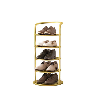 Modern Minimalist Round Iron Carbon Steel Shoe Storage 5/6/7/8-Tier For Entryways