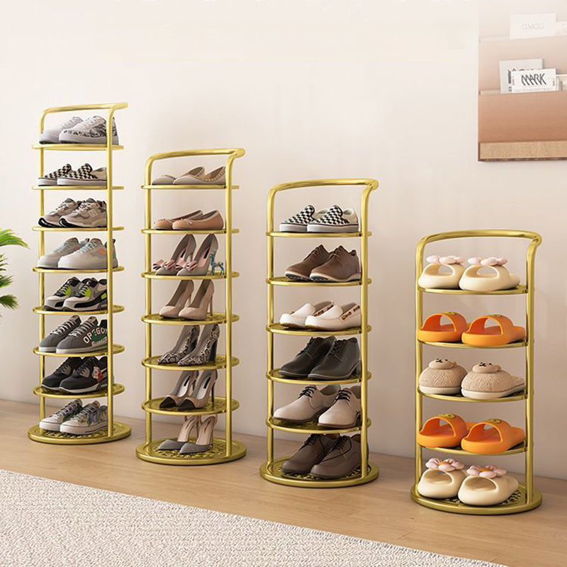 Modern Minimalist Round Iron Carbon Steel Shoe Storage 5/6/7/8-Tier For Entryways