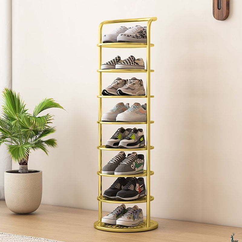 Modern Minimalist Round Iron Carbon Steel Shoe Storage 5/6/7/8-Tier For Entryways