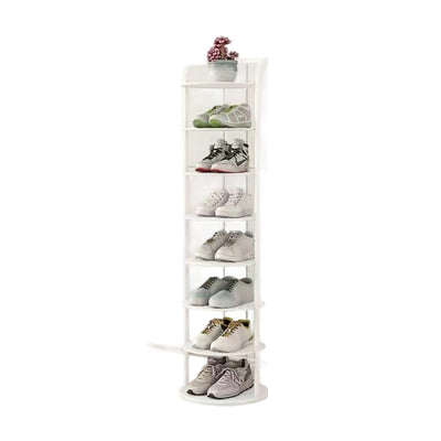Modern Minimalist Round Iron Carbon Steel Shoe Storage 5/6/7/8-Tier For Entryways