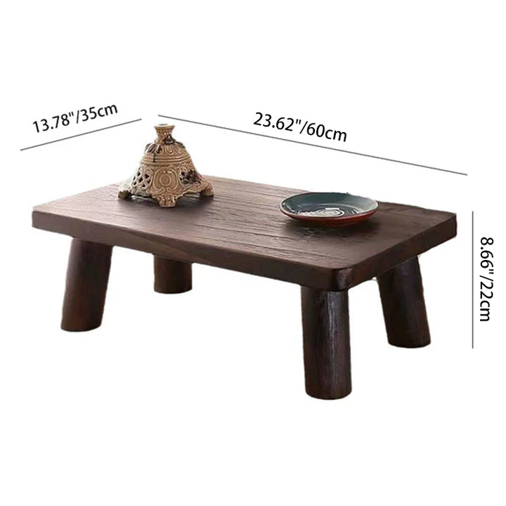 Table basse rectangulaire en bois japonais traditionnel 1 niveau pour salon 