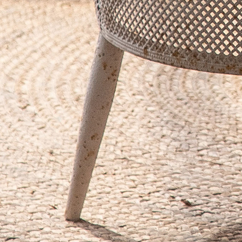 Traditional Vintage Round Pine Wood Iron Openwork End Table 4-Leg Non-Slip Pads For Living Room
