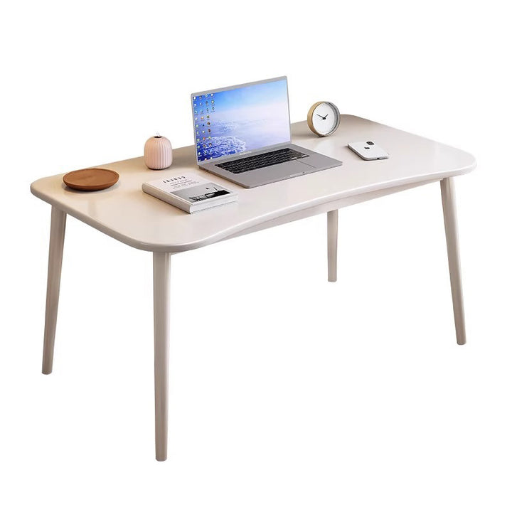 Moderner minimalistischer rechteckiger Schreibtisch aus Gummibaumholz mit 4 Beinen für das Homeoffice 