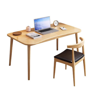 Modern Minimalist Rectangular Solid Wood Desks 4- Leg For Home Office