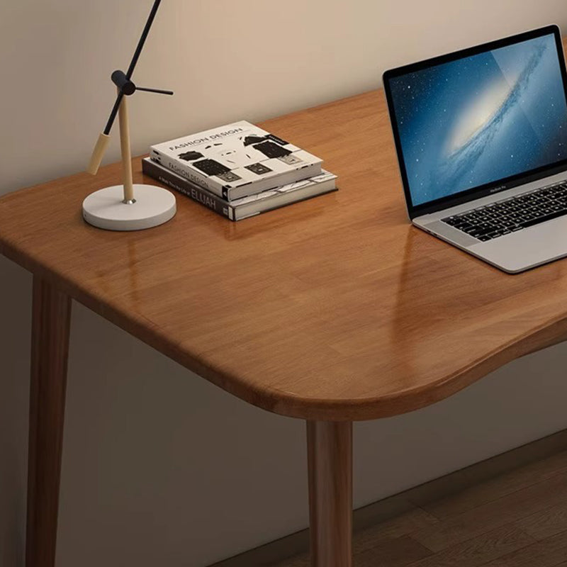 Moderner minimalistischer rechteckiger Schreibtisch aus Gummibaumholz mit 4 Beinen für das Homeoffice 