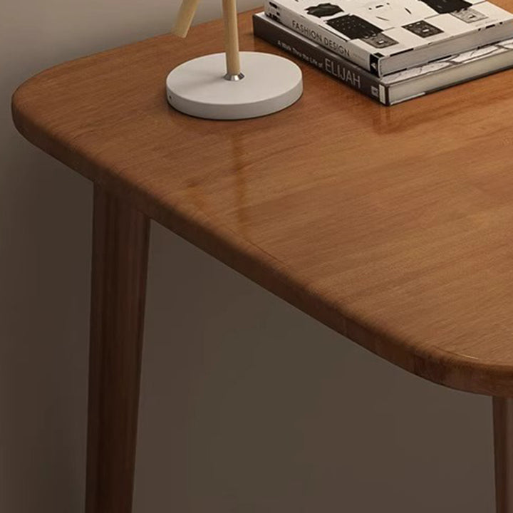 Moderner minimalistischer rechteckiger Schreibtisch aus Gummibaumholz mit 4 Beinen für das Homeoffice 