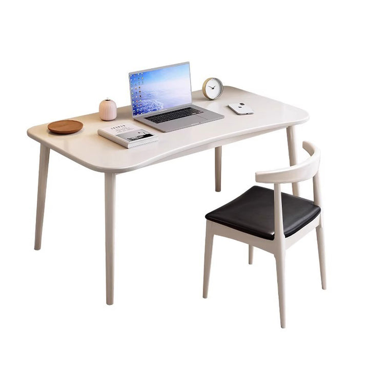 Moderner minimalistischer rechteckiger Schreibtisch aus Gummibaumholz mit 4 Beinen für das Homeoffice 