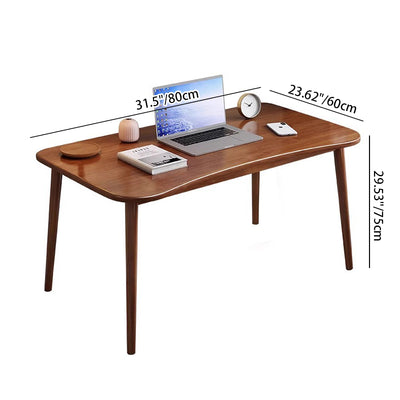 Modern Minimalist Rectangular Solid Wood Desks 4- Leg For Home Office
