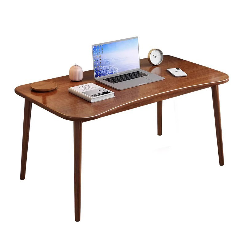 Moderner minimalistischer rechteckiger Schreibtisch aus Gummibaumholz mit 4 Beinen für das Homeoffice 