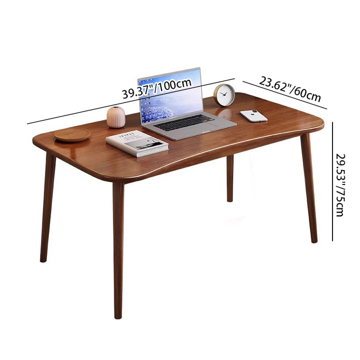 Moderner minimalistischer rechteckiger Schreibtisch aus Gummibaumholz mit 4 Beinen für das Homeoffice 