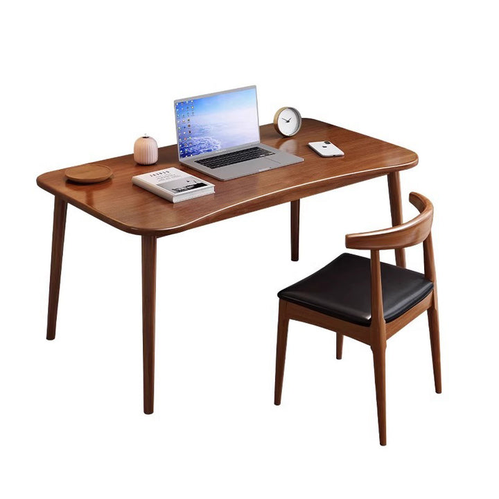 Moderner minimalistischer rechteckiger Schreibtisch aus Gummibaumholz mit 4 Beinen für das Homeoffice 