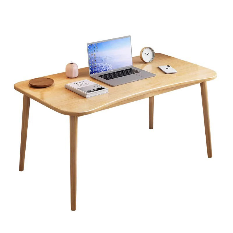 Moderner minimalistischer rechteckiger Schreibtisch aus Gummibaumholz mit 4 Beinen für das Homeoffice 