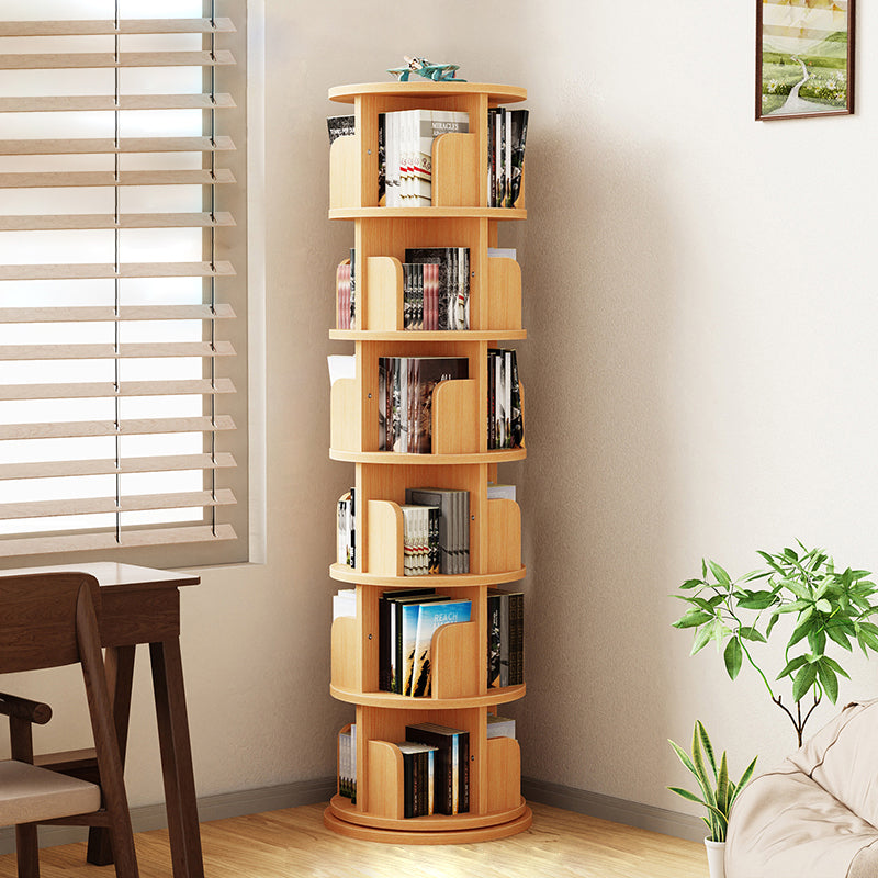 Modern Minimalist Solid Wood Bookshelves 6-Tier Rotatable For Home Office