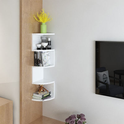 Modern Minimalist Perforated Polyvinyl Chloride Bookshelves 2/4 Tier For Home Office