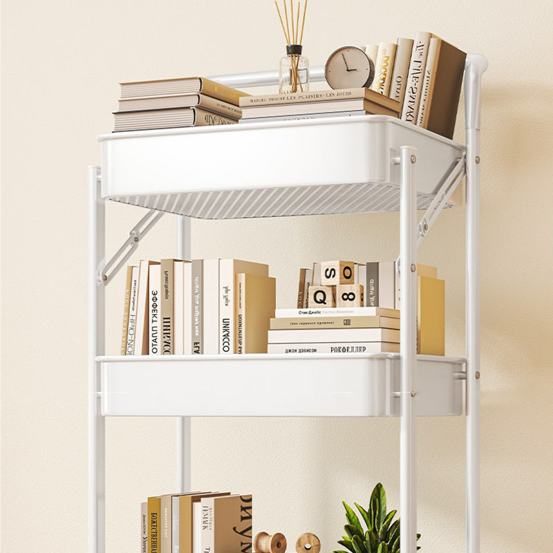 Modern Minimalist Rectangular Carbon Steel End Table Foldable Portable 3/4-Tier For Living Room