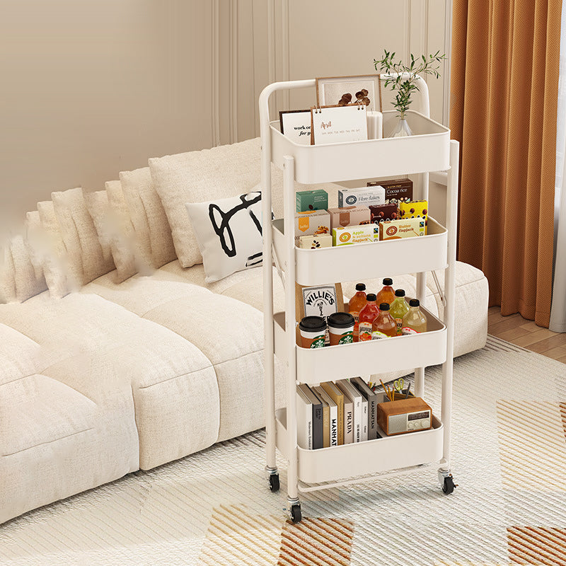 Modern Minimalist Openwork Carbon Steel End Table Foldable Portable 2/3/4 Tier For Living Room