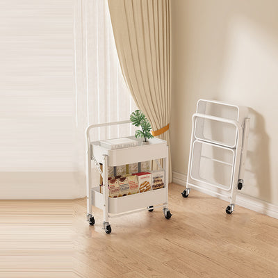 Modern Minimalist Openwork Carbon Steel End Table Foldable Portable 2/3/4 Tier For Living Room