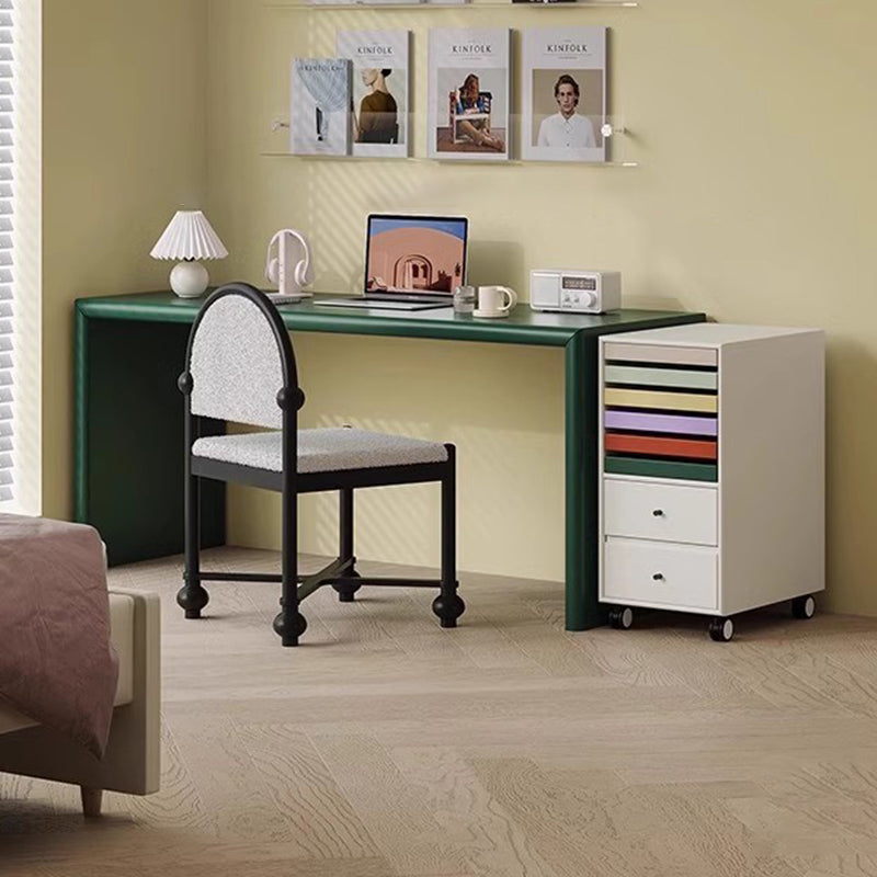 Modern Minimalist Rectangular Solid Wood Multi-layer Board Desks 2-Leg For Home Office