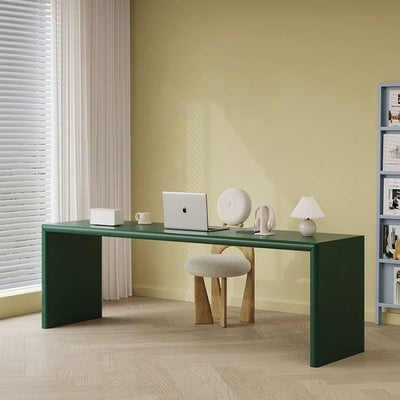 Modern Minimalist Rectangular Solid Wood Multi-layer Board Desks 2-Leg For Home Office