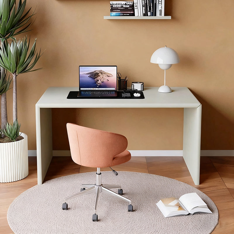Modern Minimalist Rectangular Solid Wood Multi-layer Board Desks 2-Leg For Home Office