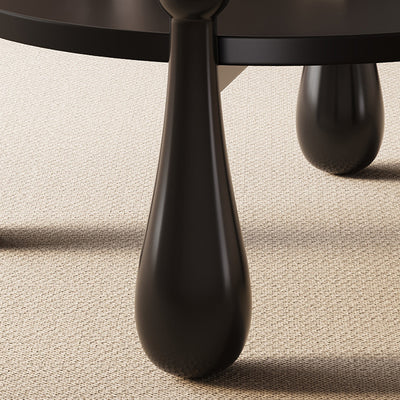 Modern Minimalist Round Bowling Pin-Shaped Legs Solid Wood Coffee Table 4-Leg For Living Room
