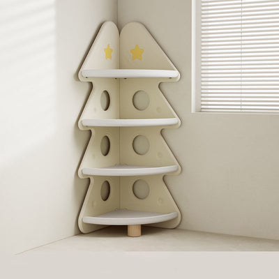 رفوف كتب من البولي إيثيلين عالي الكثافة بشكل شجرة عيد الميلاد الحديثة البسيطة 4 طبقات للمكتب المنزلي 