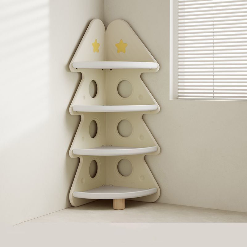 رفوف كتب من البولي إيثيلين عالي الكثافة بشكل شجرة عيد الميلاد الحديثة البسيطة 4 طبقات للمكتب المنزلي 