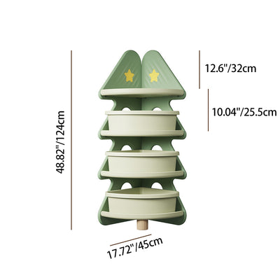 رفوف كتب من البولي إيثيلين عالي الكثافة بشكل شجرة عيد الميلاد الحديثة البسيطة 4 طبقات للمكتب المنزلي 