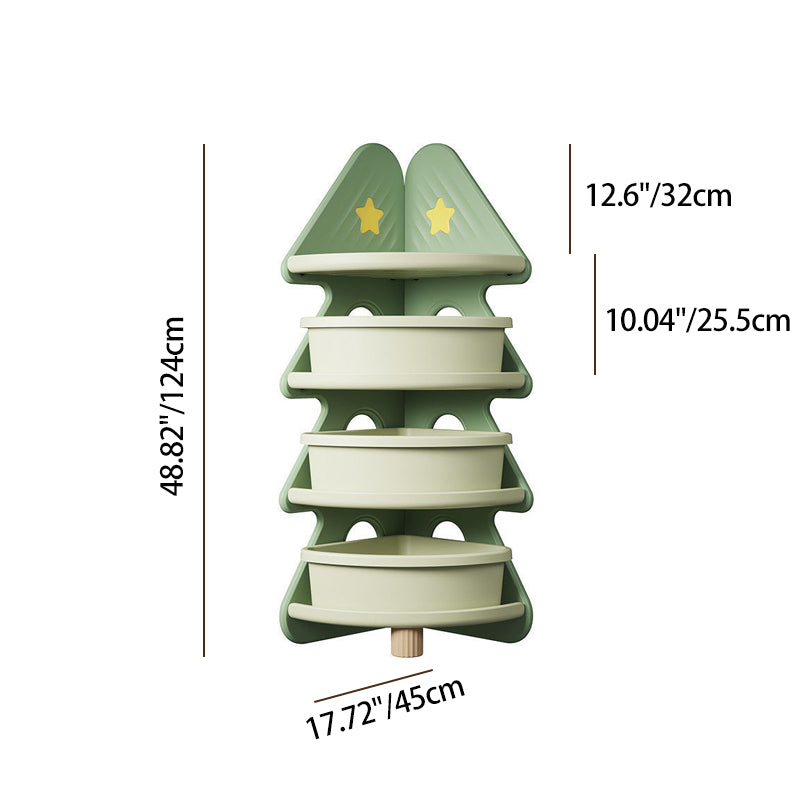 رفوف كتب من البولي إيثيلين عالي الكثافة بشكل شجرة عيد الميلاد الحديثة البسيطة 4 طبقات للمكتب المنزلي 