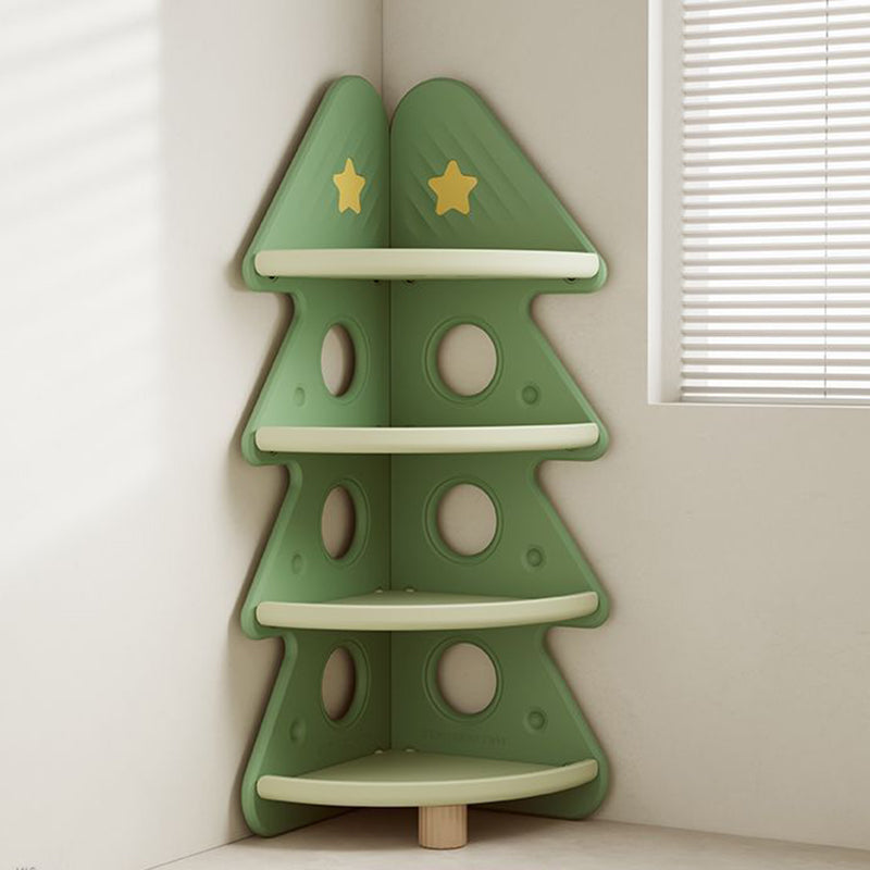 رفوف كتب من البولي إيثيلين عالي الكثافة بشكل شجرة عيد الميلاد الحديثة البسيطة 4 طبقات للمكتب المنزلي 