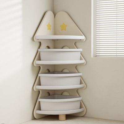 رفوف كتب من البولي إيثيلين عالي الكثافة بشكل شجرة عيد الميلاد الحديثة البسيطة 4 طبقات للمكتب المنزلي 